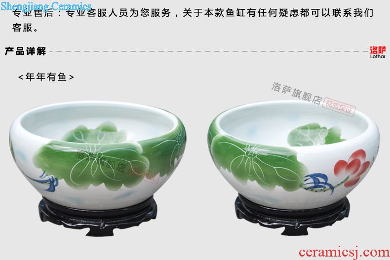 Jingdezhen ceramic barrel storage bins moistureproof insect-resistant cylinder ricer box kg30 20 jins 50 kg sealed with cover tank