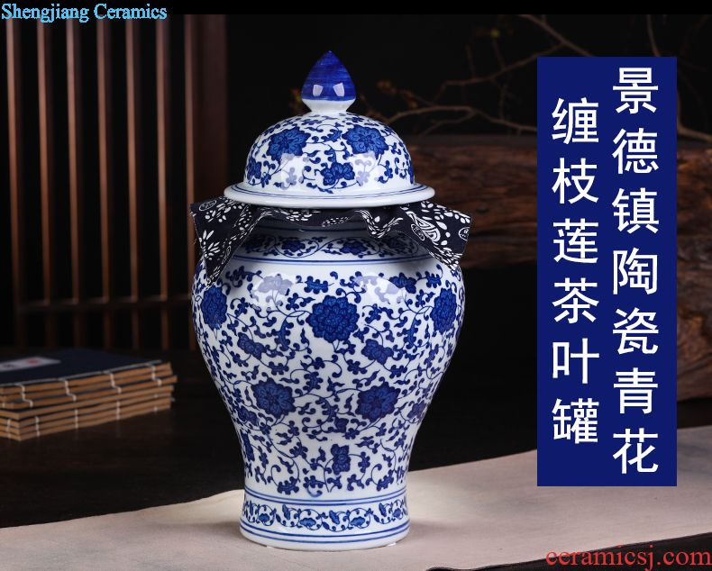 Jingdezhen ceramic seal caddy large sealed container pu 'er tea cans ceramic household gift box packaging