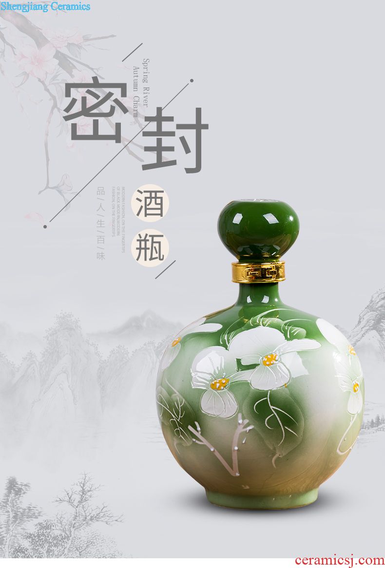 Jingdezhen ceramic bottle a kilo is installed seal reception place special gift jars like red wine bottle marriage