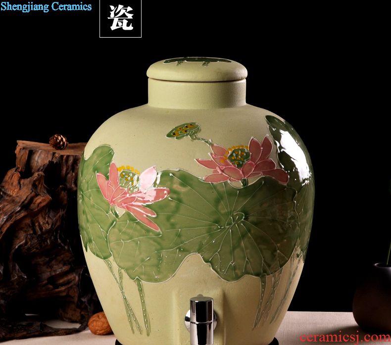 Jingdezhen ceramic bottle 1 catty storing wine collection seal pot liquor bottle can be a gift bottle of household hip flask