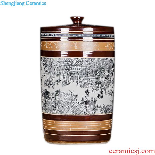 Jingdezhen ceramic jars hip flask 2 jins pack it hollow-out decorative ceramic seal pot liquor bottles of household ceramics
