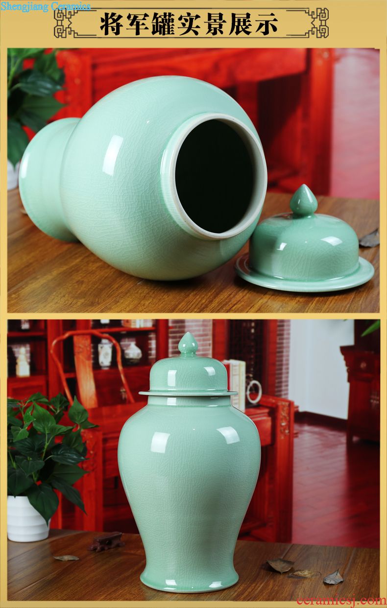 Jingdezhen ceramics large colored enamel seal pot sitting room place candy jar household act the role ofing is tasted barrel storage tank