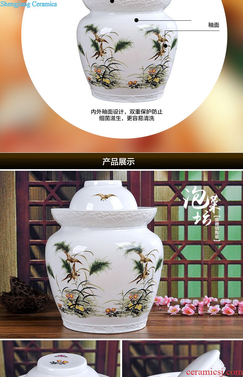 Jingdezhen 1 catty ceramic bottle 1 catty capacity four cheongsam beauty JinHe packing seal wine wine jar