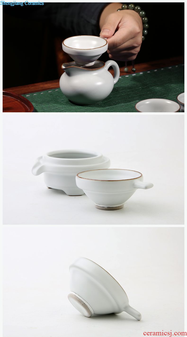 The three frequently white ru kiln owners who cup Jingdezhen ceramic kung fu tea set open piece of pu-erh tea cup sample tea cup S42156