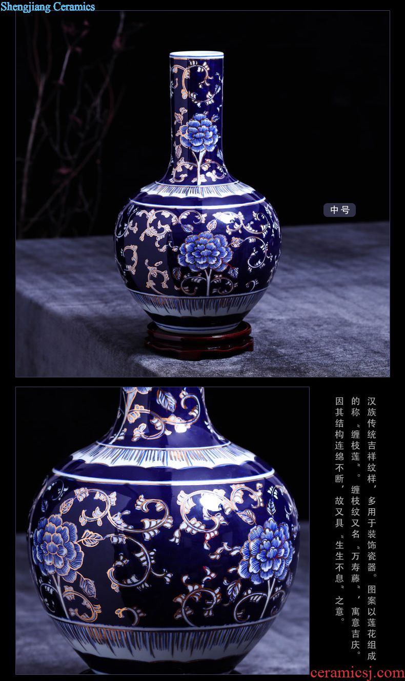 Master of jingdezhen ceramics hand-painted mesa cranes big vase vases, modern household crafts