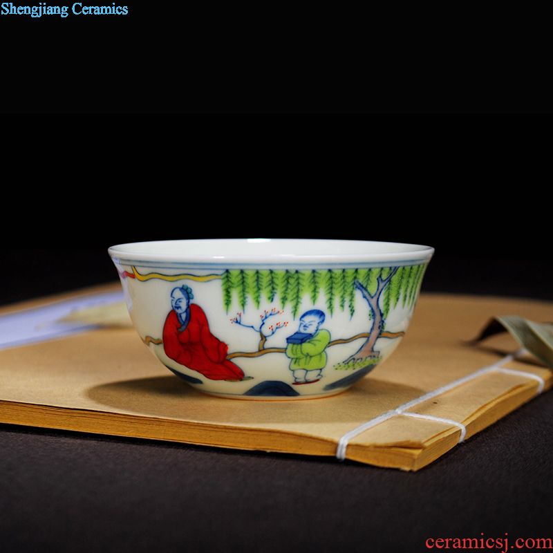 Owl kiln Classical jingdezhen blue and white hand kung fu tea cups flowers design Ceramic sample tea cup