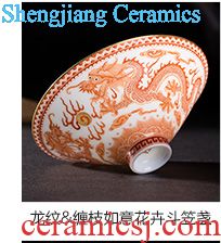 Holy big ceramic pot bearing tea tray hand-painted porcelain renshi pastel peony grains haitang dry plate of jingdezhen tea service