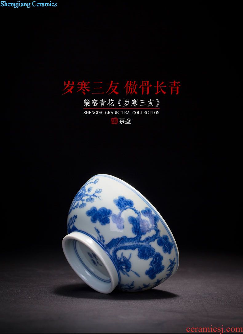 Holy big teapot hand-painted ceramic kung fu heavy flower of blue and white porcelain paint teapot full manual of jingdezhen tea service