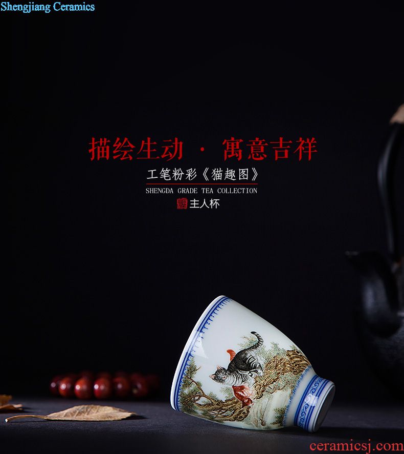 A clearance rule Right as teacups hand-painted ceramic kungfu pastel five old personal cup all hand jingdezhen single cup