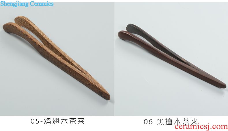 Is Yang celadon tea six gentleman bamboo wood ebony accessories tea art kung fu tea set clip ceramics
