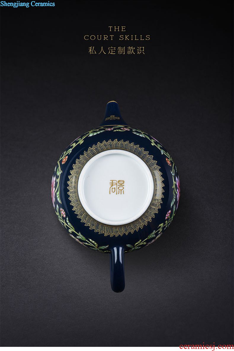 Jingdezhen hand-painted enamel teapot JingJun bound branches like a teapot kung fu tea pot home little teapot