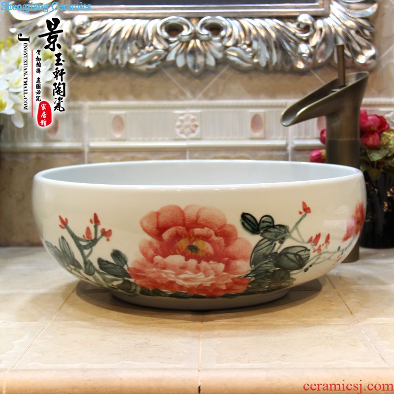 JingYuXuan mop bucket of jingdezhen ceramic art mop mop pool pool pool sewage pool under the black lotus flower