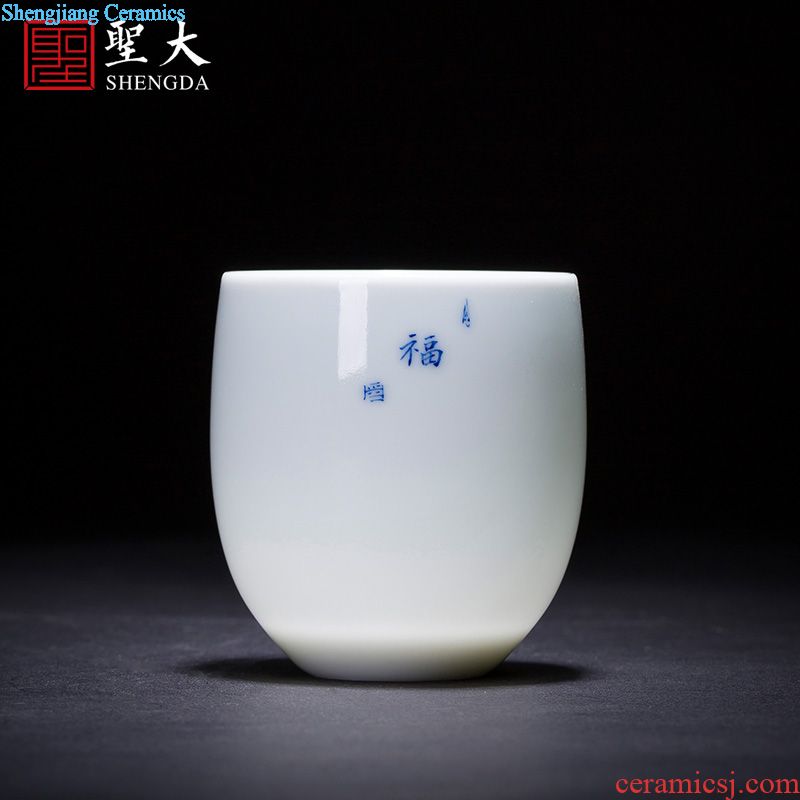 Holy big ceramic kung fu tea master cup new colour character maid hand-painted personal cup jingdezhen tea sample tea cup