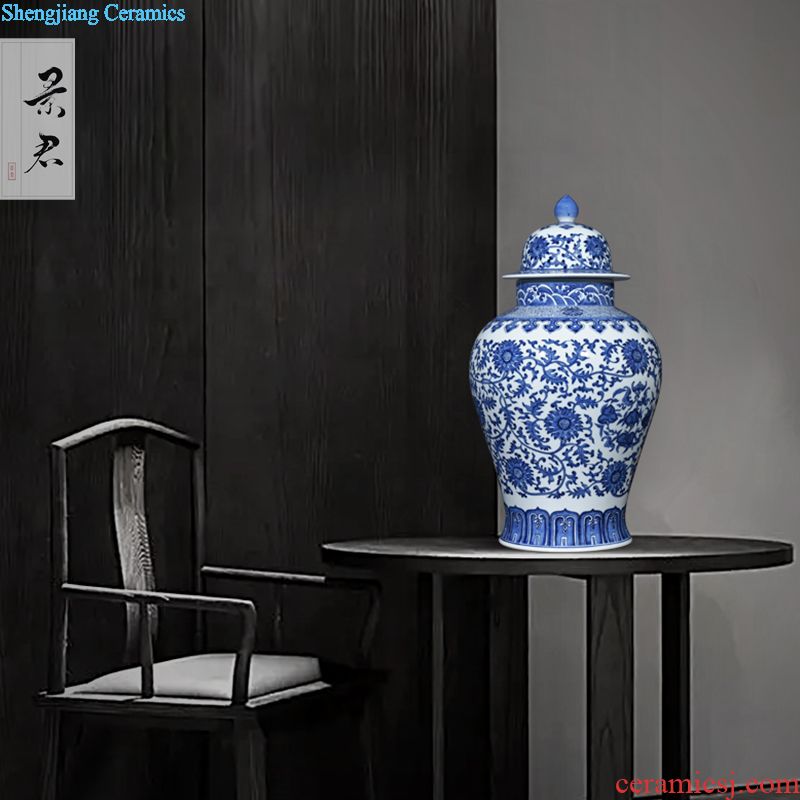 Hand-painted JingJun jingdezhen ceramics crafts are blue and white porcelain vases, flower arrangement sitting room of Chinese style household decorations