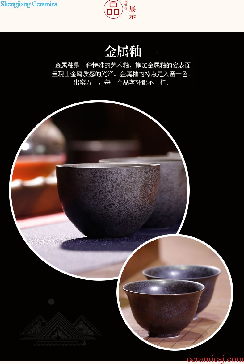 Three frequently metal glaze sample tea cup Jingdezhen ceramic kung fu tea set personal single cup size hand master cup