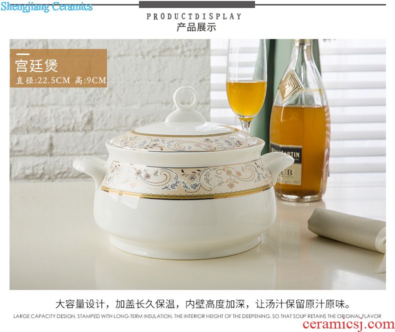 Dishes suit of jingdezhen ceramic tableware ikea Chinese style originality bone porcelain bowl of Korean tableware wedding housewarming gift