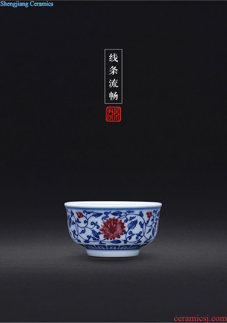 JingJun colored enamel cup of jingdezhen ceramic masters cup single cup your kiln kung fu tea set hand-painted zodiac personal cup