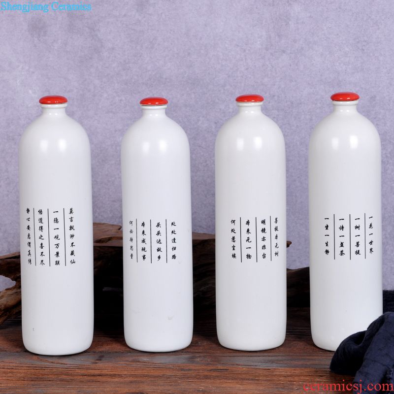 Jingdezhen ceramic bottle 1/3/5/ten catties small white wine bottle sealed bottle vintage wine jars gifts for personal use