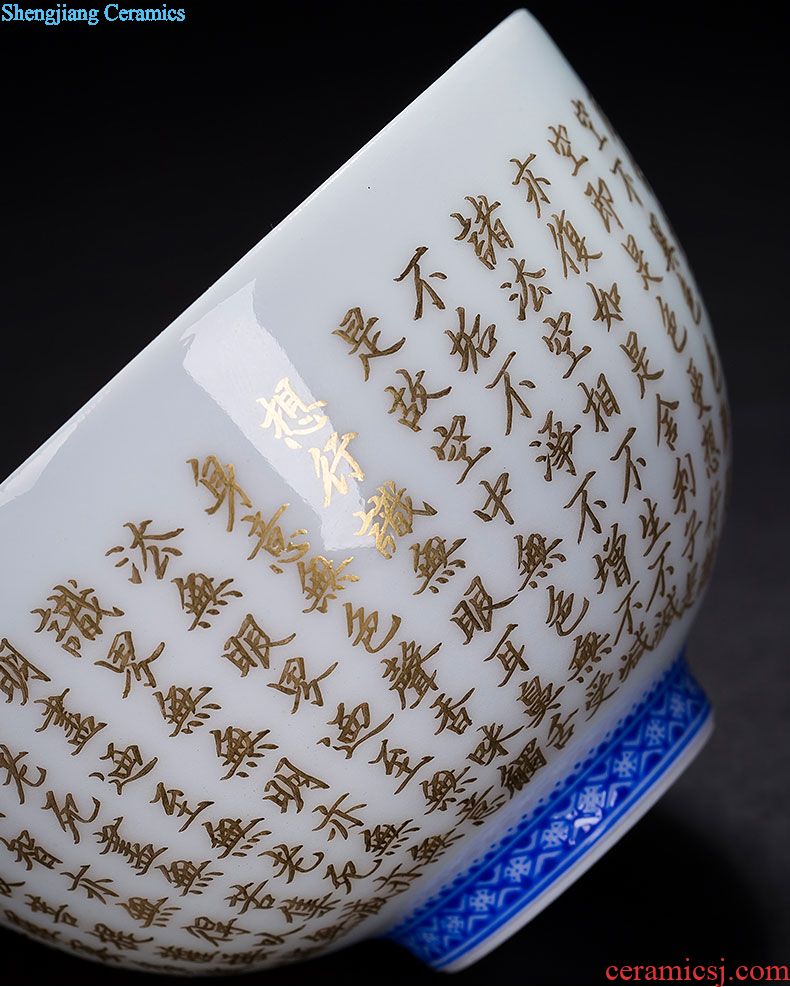 Holy big ceramic kung fu masters cup hand-painted heavy flower of blue and white porcelain cups paint straight cup of jingdezhen tea service