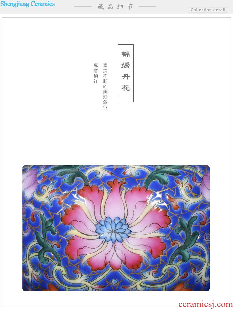 JingJun jingdezhen ceramic teapot tea kungfu hand-painted blue medallion peacock enamel teapot full manual