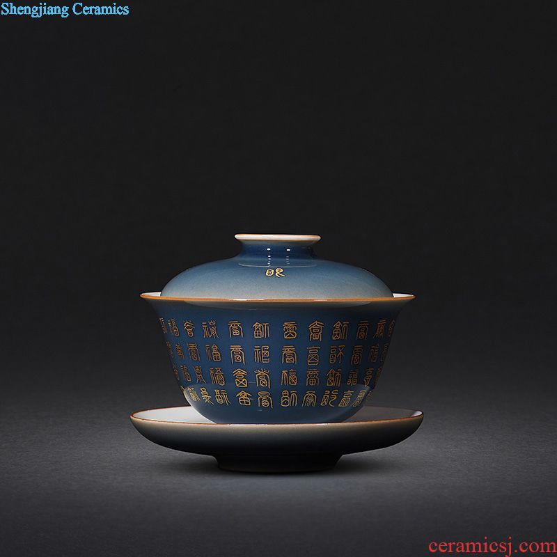 JingJun Jingdezhen ceramic blue all hand sample tea cup Kung fu tea cups master cup personal cup