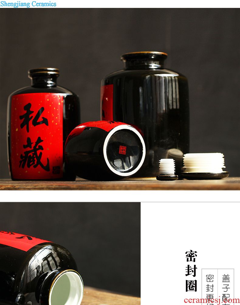 Jingdezhen ceramic kimchi altar seal storage tank sichuan pickles pickled vegetables can double cover lead-free pickle jar