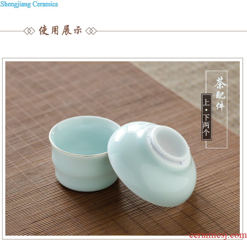 Three frequently shadow green sweet white sample tea cup Jingdezhen ceramic colour master kung fu tea cup single cup S41004