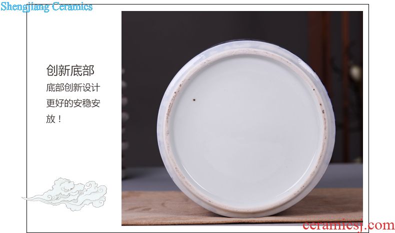 Jingdezhen ceramic tea pot wake receives pu 'er tea cake tin box household seal pot