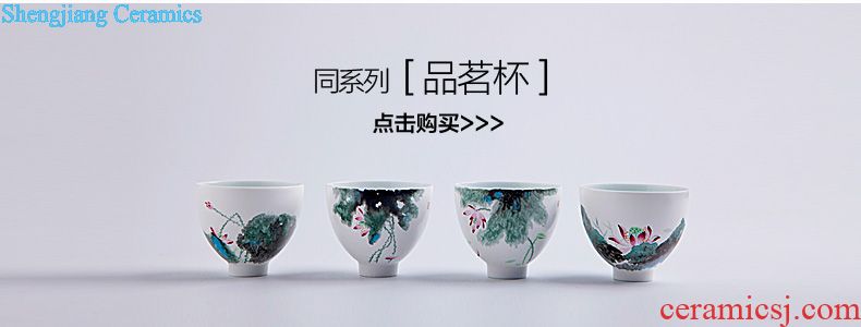 A clearance rule Ceramic kung fu tea colored enamel flower medallion around branches of flowers and birds teapot of jingdezhen tea service