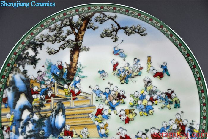 Jingdezhen blue and white contracted and contemporary adornment ornament porcelain ceramic decoration hanging dish furnishing articles porcelain suits