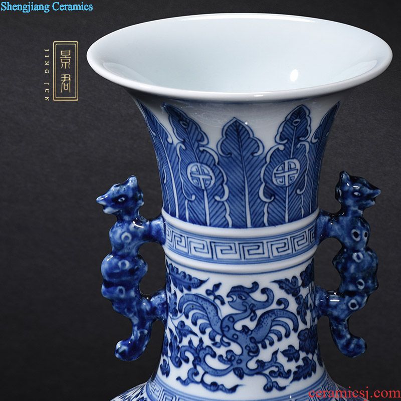JingJun jingdezhen porcelain hand-painted ceramic vase colored enamel painting of flowers and birds in living in adornment