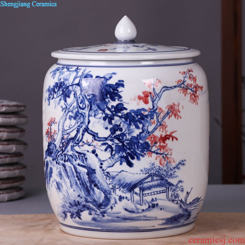 Jingdezhen ceramic archaize home sitting room flower vase of blue and white porcelain decorative furnishing articles rich ancient frame craft porcelain
