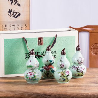 Restoring ancient ways of jingdezhen ceramic jars 5 jins of 10 jins to seal the bottle home decoration seal wine it wine