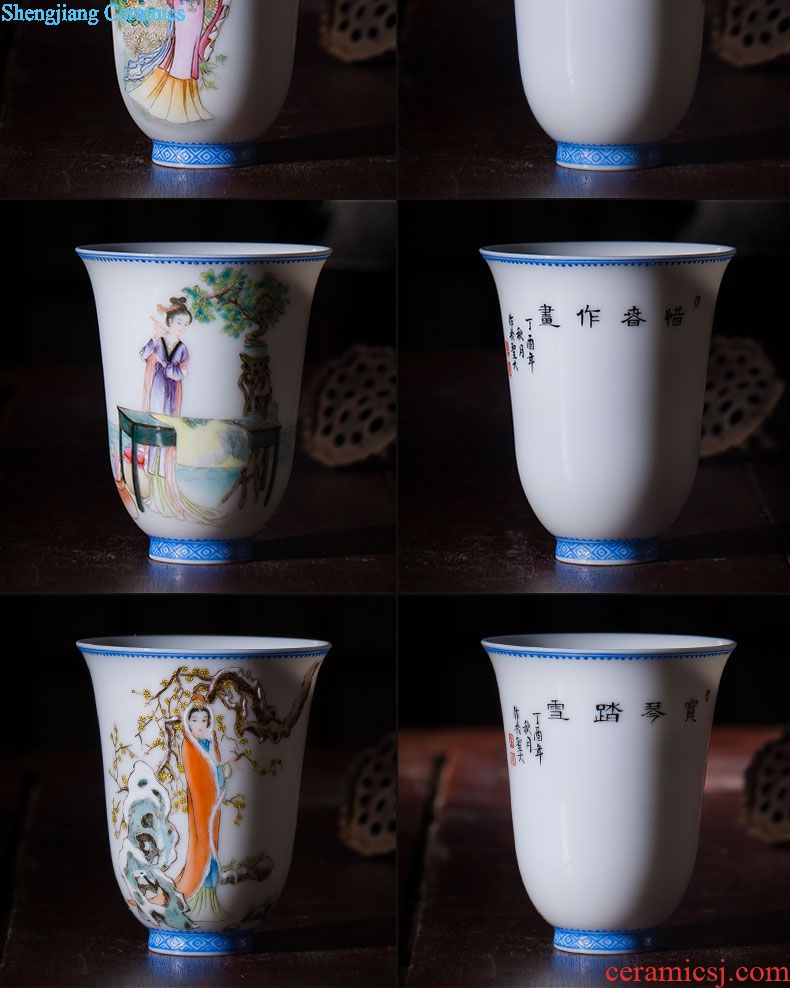 Santa boutique hand-painted color ink kung fu panda sample tea cup jingdezhen ceramics cup tea masters cup to foreigners