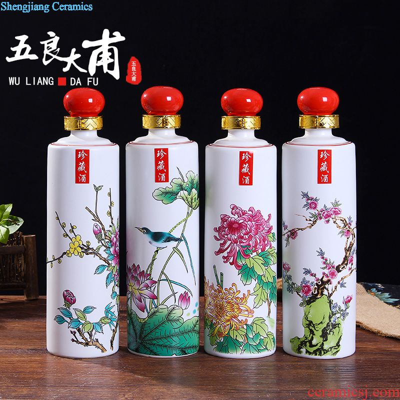 Ceramic bottle 5 jins of 10 jins hip sealed jars bubble medicine bottle is empty wine bottles of jingdezhen hand-painted bottles