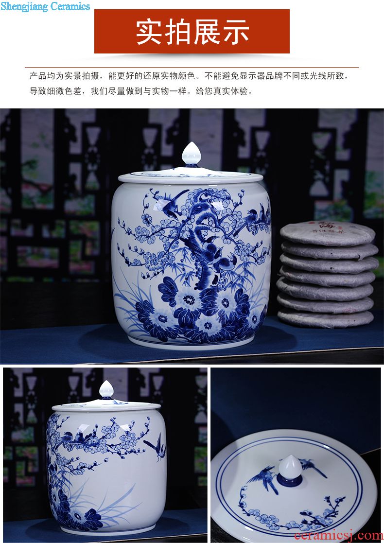 Jingdezhen ceramics tea cake caddy large seal decorative pot sitting room household act the role ofing is tasted snack jars