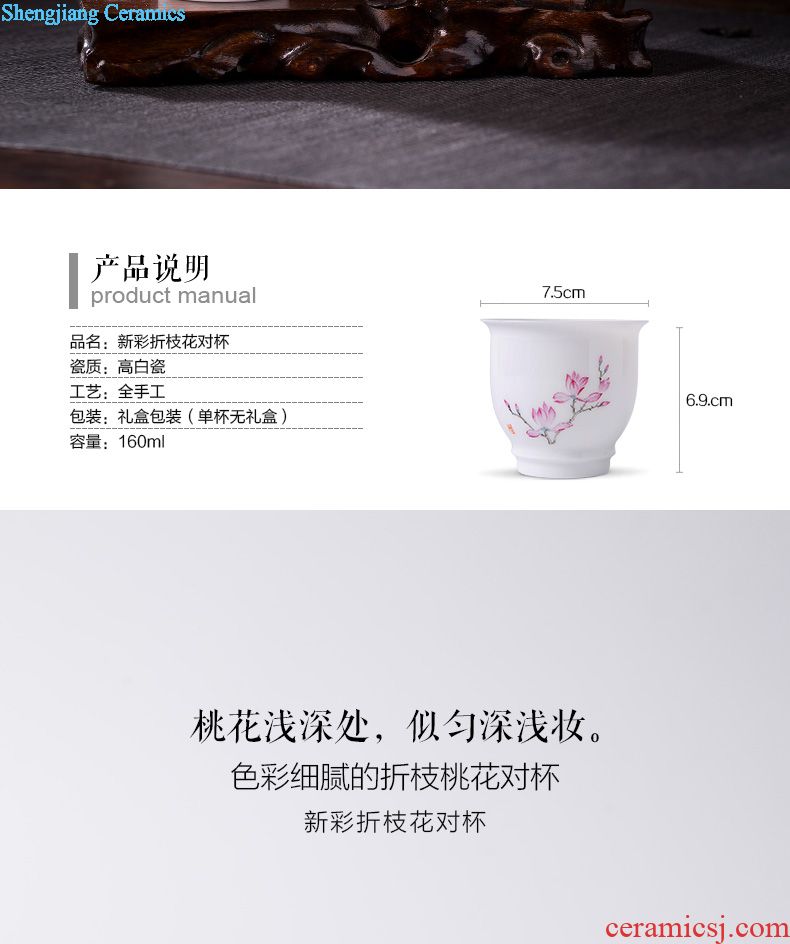 Holy big cup sample tea cup hand-painted ceramic kungfu pastel lad spring square cup all hand of jingdezhen tea service