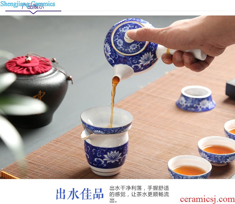 Your kiln tea set to open the slice is young brother kiln porcelain porcelain of a complete set of kunfu tea glass teapot