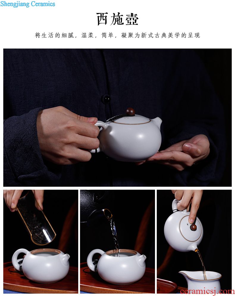 The three frequently white ru kiln owners who cup Jingdezhen ceramic kung fu tea set open piece of pu-erh tea cup sample tea cup S42156