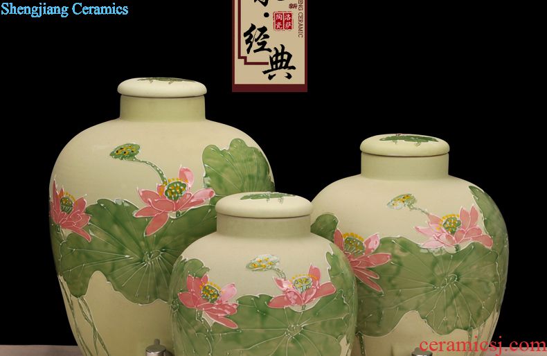 Jingdezhen ceramic bottle 1 catty storing wine collection seal pot liquor bottle can be a gift bottle of household hip flask