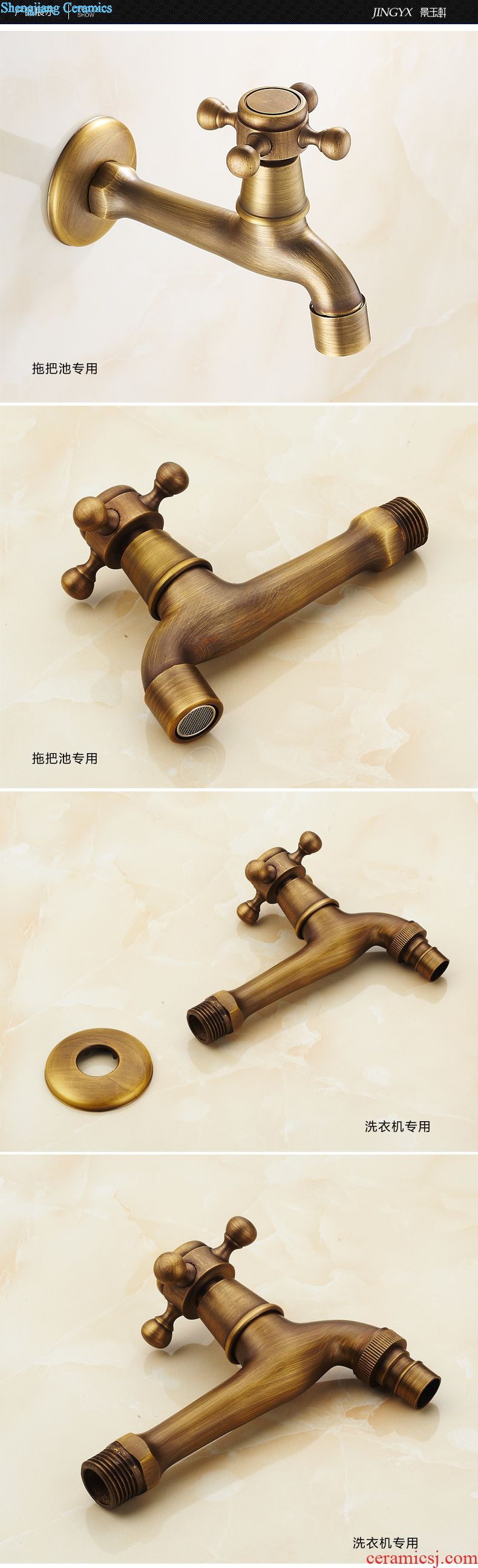Art of jingdezhen JingYuXuan mop pool supporting bibcock Enter wall type All copper archaize bibcock
