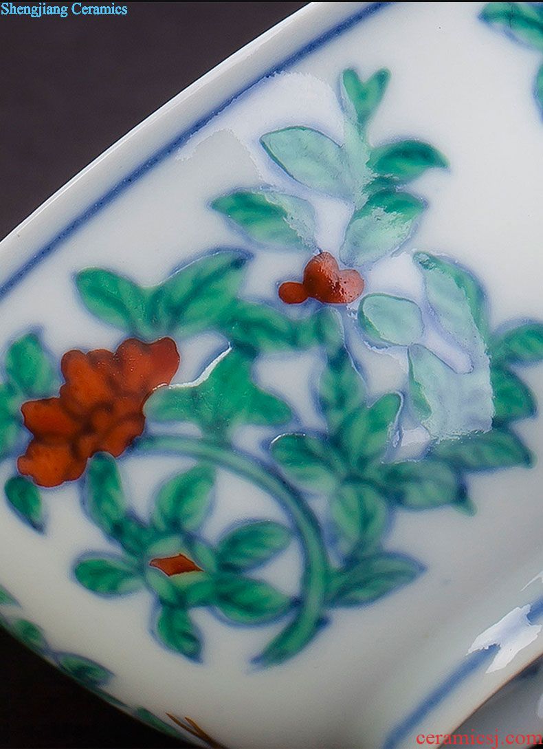 Holy big ceramic kung fu tea cups archaize chenghua bucket color lotus holds five treasures tea bowl cups of jingdezhen tea service master
