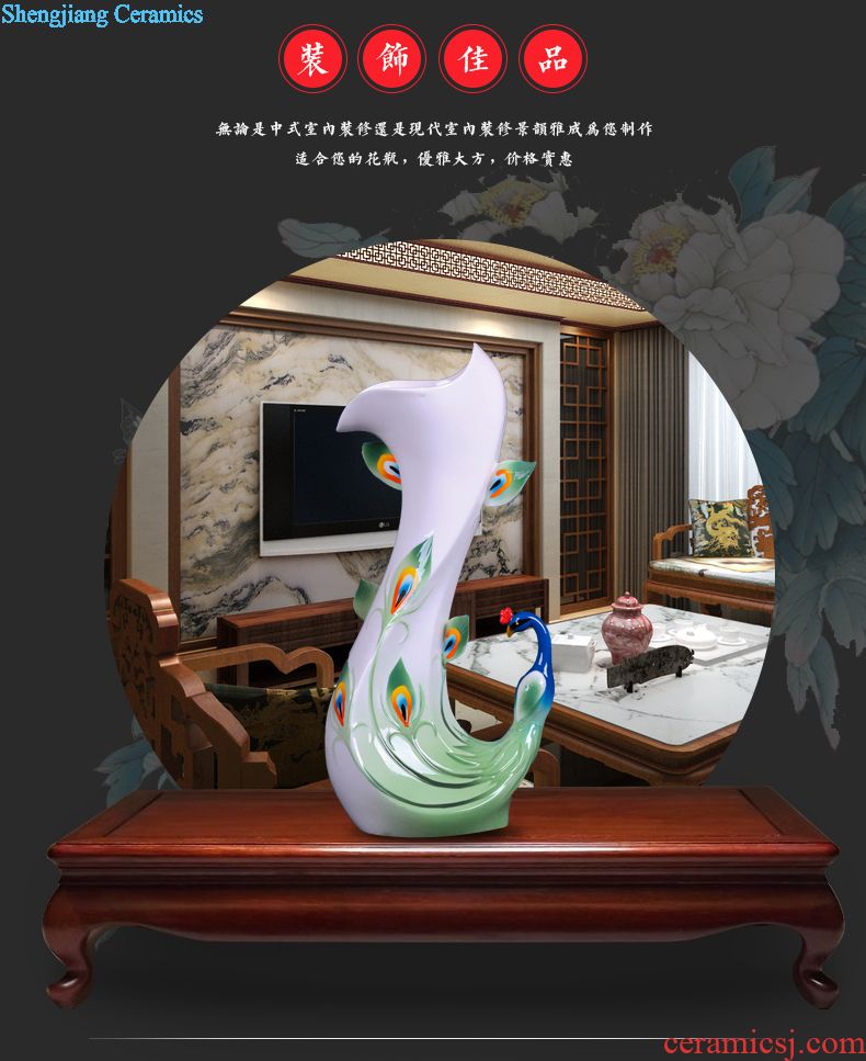 Jingdezhen ceramic painting of flowers and vase of new Chinese style living room small creative furnishing articles decoration hydroponic vase