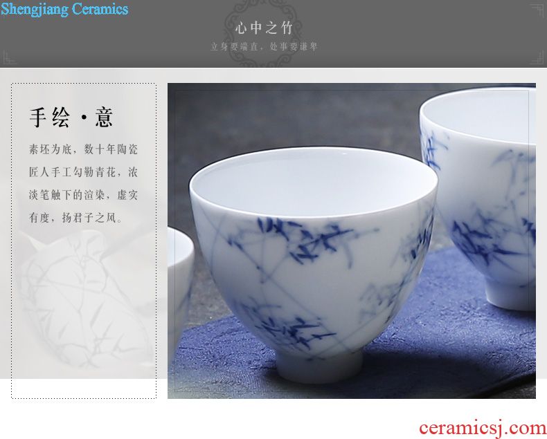 The three frequently your kiln kung fu tea cups Jingdezhen ceramic sample tea cup tea set personal master cup single cup S44004