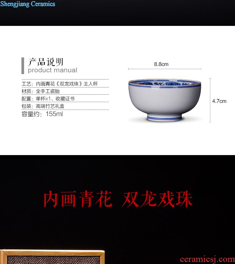 Kung fu tea sample tea cup hand-painted ceramic you fight exotic masters cup all hand cups of jingdezhen blue and white porcelain tea set