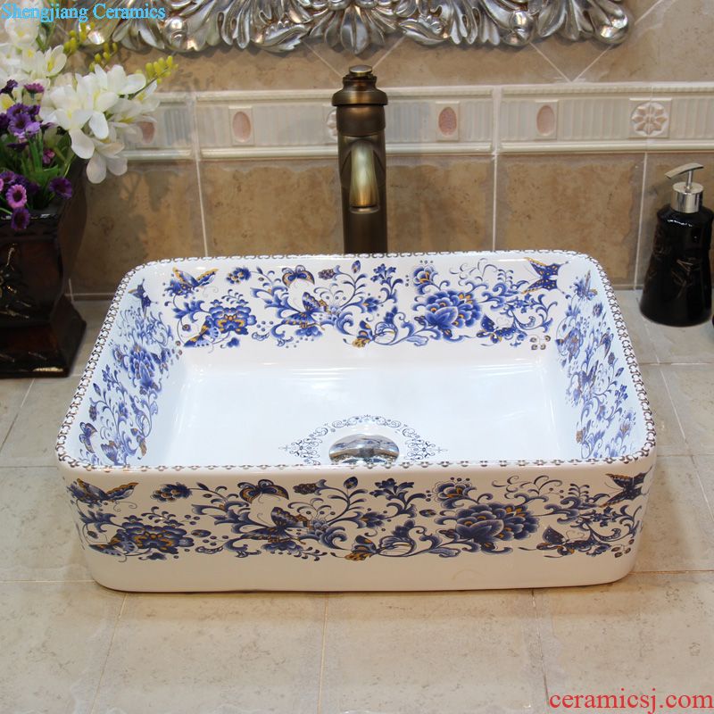 JingYuXuan jingdezhen ceramic lavatory sink basin basin art stage basin lipstick yellow tone