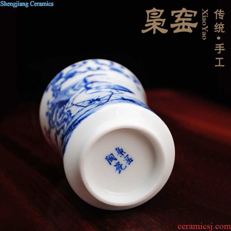 Owl jingdezhen kiln hand-painted ceramic famille rose tea set sample tea cup kung fu tea cups
