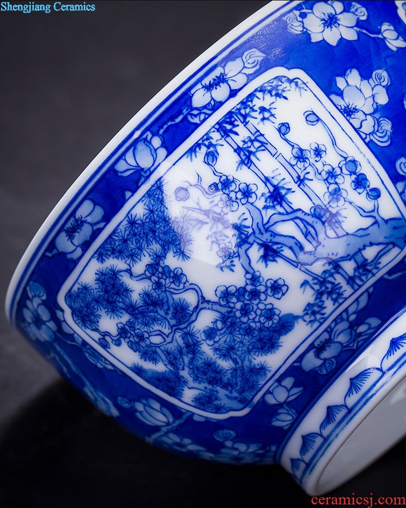 Santa teacups hand-painted ceramic kungfu amethyst glaze jingdezhen blue and white flower stone - master cup sample tea cup tea sets