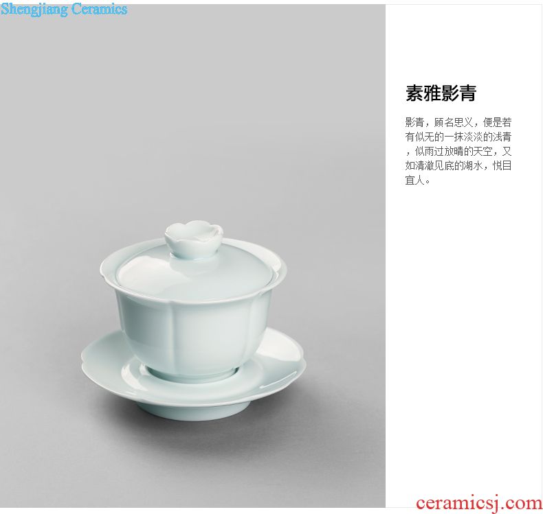 Drink to jingdezhen shadow celadon ceramic cups of carve patterns or designs on woodwork kung fu tea set sample tea cup large master cup single cup of tea