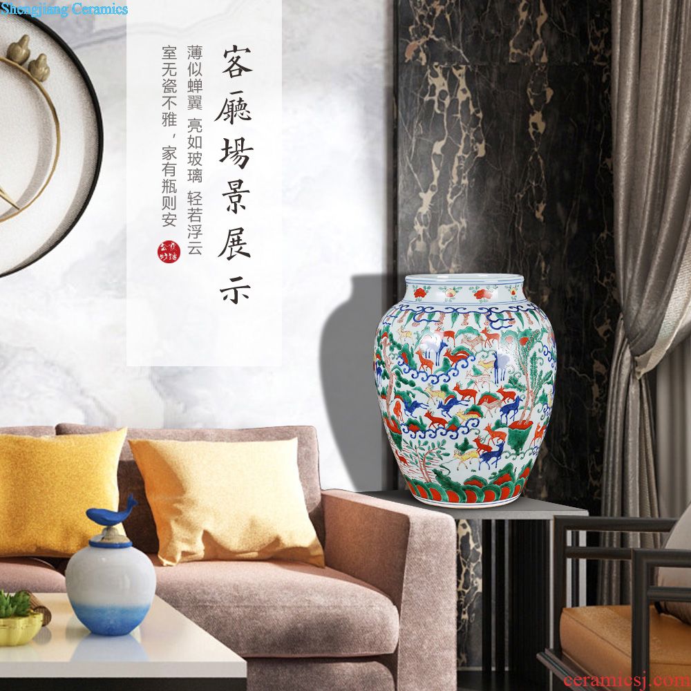 Jingdezhen ceramics furnishing articles under the blue and white Xiao Heyue archaize Han Xintu vases, Chinese style household decorations